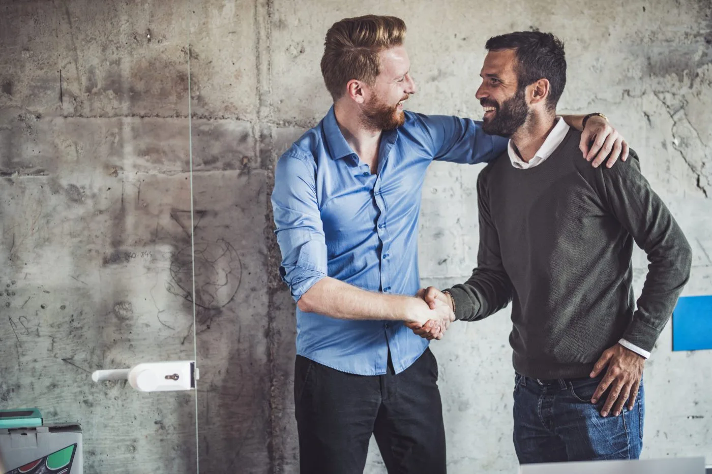 men handshake with confidence